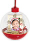 ZEP - Foto Kerstbal Rood Jenell voor foto formaat 3,5 x 4,5 cm - rond 10 cm - LS449