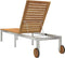 vidaXL - Ligbed - met - Wielen - 207x58x35 - cm - Massief - Acaciahout - & - RVS