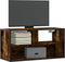 vidaXL - Tv-meubel - 80x31x39,5cm - bewerkt - hout - metaal - gerookt - eikenkleurig