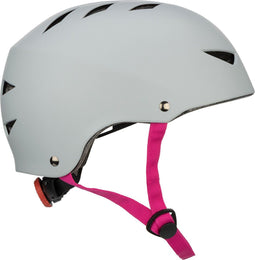 Nijdam Stone Blush - Skatehelm - Verstelbaar - Grijs/Roze - Maat M (54-58 cm)