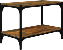 vidaXL - Tv-meubel - 60x33x41 - cm - bewerkt - hout - en - staal - gerookt - eikenkleur