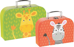 Goki Kinder Koffer Set Giraffe en Zebra, 2st.