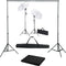 vidaXL - Fotostudioset - met - achtergrond, - lampen - en - paraplu's