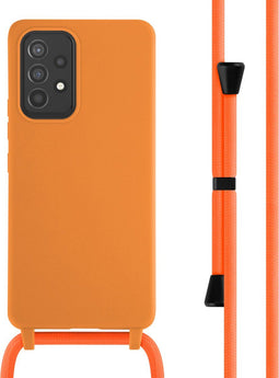 imoshion Hoesje Geschikt voor Samsung Galaxy A53 Hoesje Met Koord - imoshion Siliconen hoesje met koord - Oranje