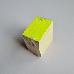 Klika - Prijskaart blanco fluor geel 4x6 cm 100 - 20 stuks