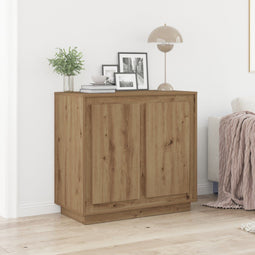 vidaXL - Dressoir - Artisan - Eiken - 80x34x75 - cm - Bewerkte - Hout