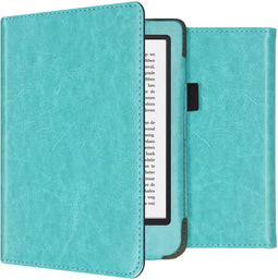 imoshion E-reader Hoesje - Geschikt voor Tolino Shine 4, Kobo Clara 2E - Vegan Leather Bookcase - Lichtblauw
