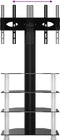 vidaXL - Tv-standaard - hoek - 4-laags - voor - 32-70 - inch - zwart - en - zilverkleur