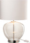J-Line tafellamp - glas/textiel - transparant/wit
