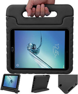 Tablet Hoes Kinderen Geschikt voor Samsung Galaxy Tab S2 9.7 - Kidsproof Backcover met handvat - Zwart /Zwart