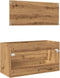 vidaXL - 2-delige - Badkamermeubelset - bewerkt - hout - artisanaal - eikenkleur