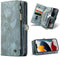 Caseme - vintage 2 in 1 portemonnee hoes - Geschikt voor iPhone 13 Pro Max - Blauw