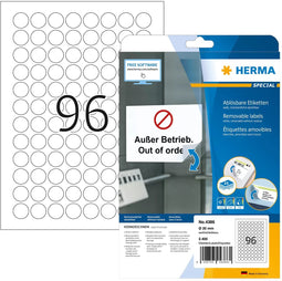 Herma SuperPrint - Etiketten A4 - Ø 20mm verwijderbaar - Wit (2400 st.)