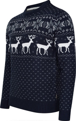 Cappuccino Italia - Heren Trui Noorse Trui - Blauw - Maat XL