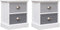 vidaXL - Nachtkastjes - 2 - st - 38x28x45 - cm - paulowniahout - grijs