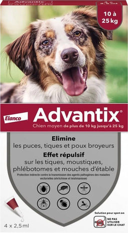 ADVANTIX 4 antiparasitaire pipetten - Voor middelgrote honden van 10 tot 25 kg