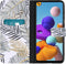 iMoshion Hoesje Geschikt voor Samsung Galaxy A21s Hoesje Met Pasjeshouder - iMoshion Design Softcase Bookcase - Wit / Zwart / Goud / Glamour Botanic