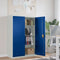 vidaXL - Kantoorkast - 90x40x140 - cm - metaal - grijs - en - blauw