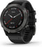 Garmin Fenix 6 Sapphire 47 mm zwart met een zwarte siliconen polsband