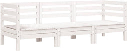 vidaXL - Tuinbank - 3-zits - massief - grenenhout - wit