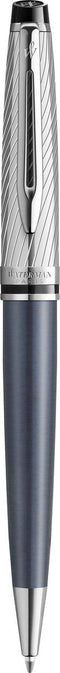 Waterman Expert Deluxe balpen | metaal-steengrijze lak met palladium-gecoat detail | medium punt met blauwe inkt | geschenkverpakking