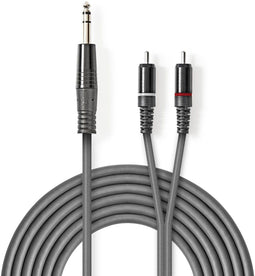 Nedis COTH23300GY30 - 6.35mm-naar-RCA audiokabel - 300cm - Grijs
