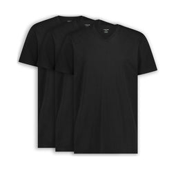 LebasQ Fit T-Shirts - V-hals - Regular Fit - Zwart - Maat S (3 stuks)