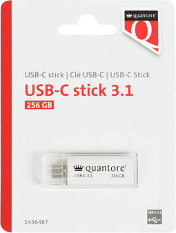 USB-stick Quantore USB-C 256GB 3.1 zilver | 400 stuks
