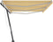 vidaXL - Luifel - vrijstaand - handmatig - uittrekbaar - 600x350 - cm - geel - en - wit