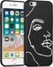 iMoshion Hoesje Geschikt voor iPhone 6s / 6 Hoesje Siliconen - iMoshion Design hoesje - Wit / Zwart / Line Art Woman White