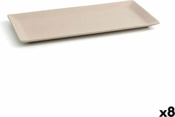 Snackdienblad Quid Mineral Keramisch Beige (15 x 30 cm) (8 Stuks)