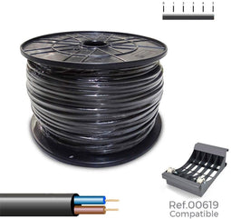Elektrische kabelslang Sediles Zwart 2 x 1 mm 300 m H05VV-F