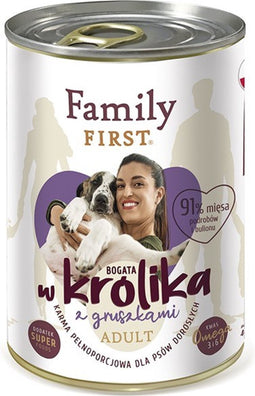 FAMILY FIRST Adult Rabbit with pear - Nat hondenvoer - 400 g