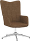 vidaXL Relaxstoel met voetenbank stof taupe