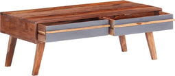 vidaXL - Salontafel - 110x50x40 - cm - massief - hout - grijs