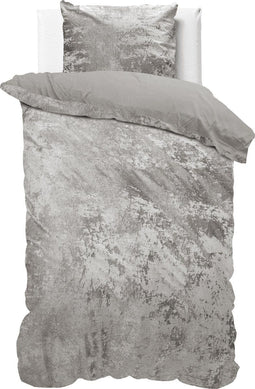 Dreamhouse Metallic Dekbedovertrek - 140x200/220 + 1 kussenslopen 60x70 - Zilver - Lits-Jumeaux