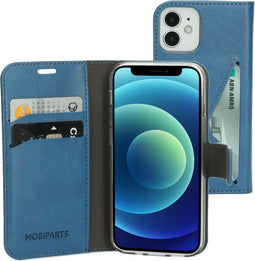 Mobiparts iPhone 12 mini - Flip cover - Ruimte voor pasjes - Staalblauw