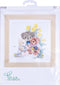 Thea Gouverneur - Borduurpakket met telpatroon - 2048 - Voorgesorteerde DMC Garens - Knuffelberen - Linnen - 41 cm x 46 cm - DIY Kit