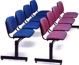 2 persoons- wachtkamerbank Basic stof Rood