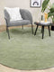 Vloerkleed MOMO Rugs Panorama Uni Rond Green Vloerkleed - 250 rond - Rond - Laagpolig,Rond Tapijt - Modern - Groen