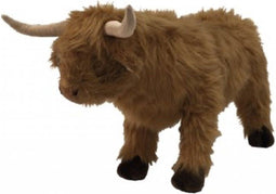 Wild & Soft Pluche Hoogland Koe - Staand - 64 cm - Bruin