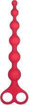 NMC 8 INCH RIBBED SILICONE ANAL BEADS RED