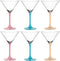 LEONARDO BRERA - Cocktailglas - 230 ml - set van 6 (2 x geel 2 x blauw 2 x roze)
