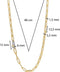 TI SENTO Dames Ketting - 925 zilver - Zilver geel verguld - Maat 48 - 3947SY