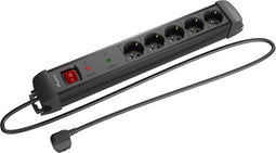 VERLENGSNOER- STEKKERDOOS- LANBERG SP1 1.5M 5X SCHUKO OUTLETS ZWART
