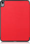 Lunso - Geschikt voor iPad 10 (2022) - Tri-Fold Bookcase hoes - Rood