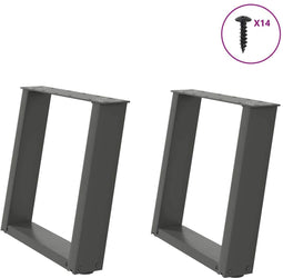 vidaXL - Salontafelpoten - 2 - st - U-vormig - 50x(42-43) - cm - staal - antraciet
