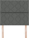 vidaXL - Hoofdbord - met - Diamant - Blokken - Ontwerp - - - Donkergrijs - - - 100 - cm - - - Stof