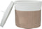 vidaXL - Opbergmand - met - deksel - Ø - 40x35 - cm - katoen - bruin - en - wit