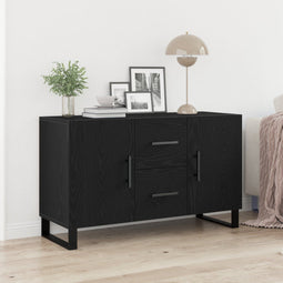 vidaXL - Dressoir - Zwart - Eiken - 100x36x60 - cm - Geengineerd - Hout